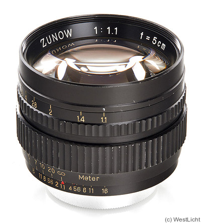 Zunow: 50mm (5cm) f1.1 (M39, Zunow, black) camera