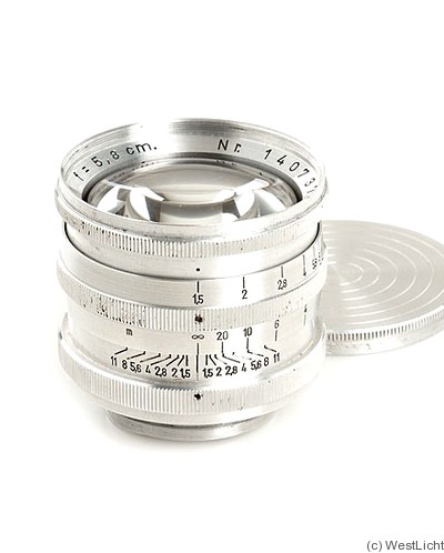 unknown: 58mm (5.8cm) f1.5 Leica-Sonnar (M39, RF) camera