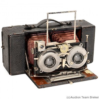 Krügener: Delta Klapp Stereo (Folding, rollfilm, 1903) camera