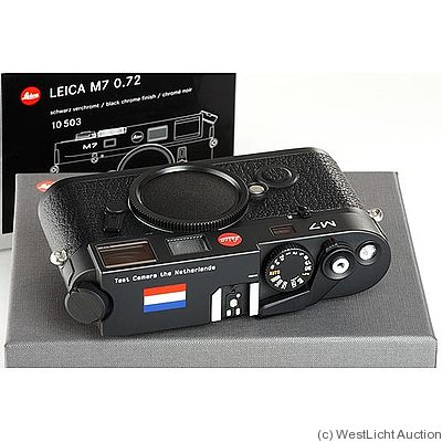 Leitz: M7 0.72 black 'Test Camera the Netherlands' Price Guide: estimate a  camera value
