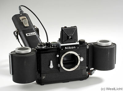 Nikon: Nikon F (waist-level, black, F-250) camera