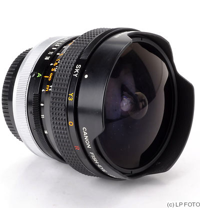 Canon: 15mm (1.5cm) f2.8 FD S.S.C Fish-Eye camera