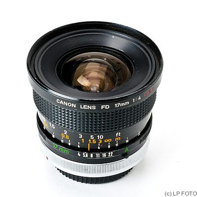Canon: 17mm (1.7cm) f4 FD S.S.C camera
