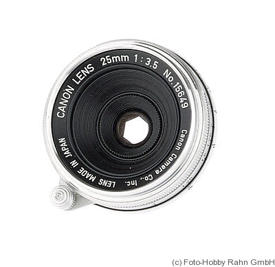Canon: 25mm (2.5cm) f3.5 (SM, w/o finder) camera