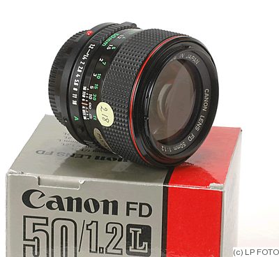 Canon: 50mm (5cm) f1.2 L FDn camera