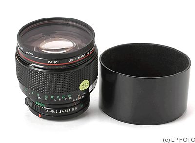Canon: 85mm (8.5cm) f1.2 FDn L camera
