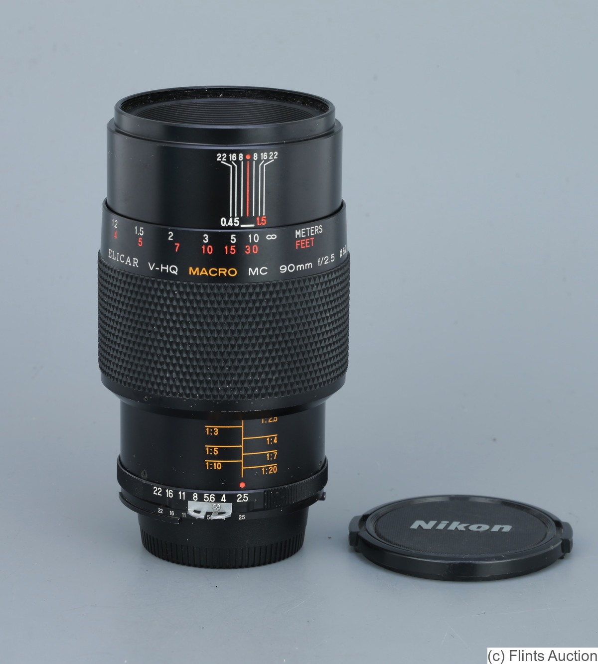 Elicar: 90mm (9cm) f2.5 V-HQ Macro MC (Nikon F) camera