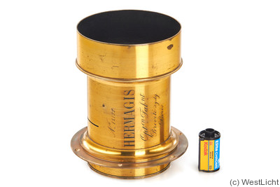 Hermagis: Petzval (brass, 16.5cm len, 240mm focal len, 7.5cm dia) camera
