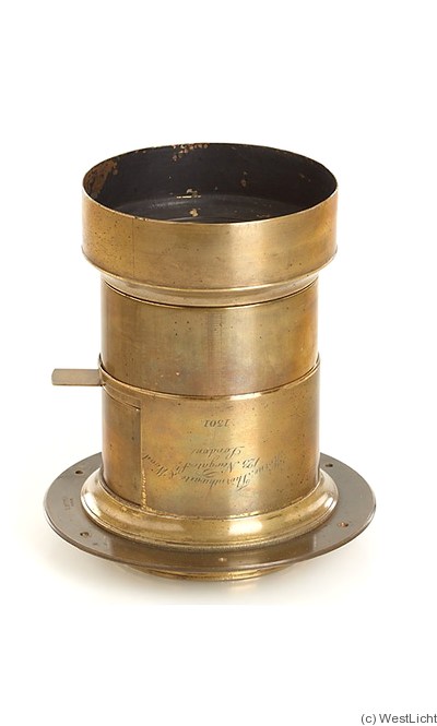 Horne & Thornthwaite: brass (17.5cm height, 7.5cm dia) camera
