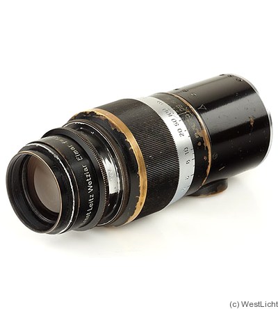 Leitz: 135mm (13.5cm) f4.5 Elmar (SM, black/chrome) camera