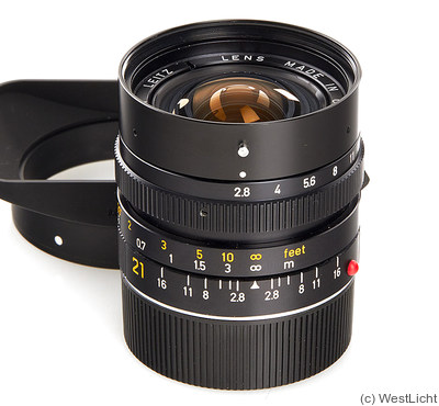 Leitz: 21mm (2.1cm) f2.8 Elmarit-M (BM, early, E49) Lens Price Guide:  estimate your lens value