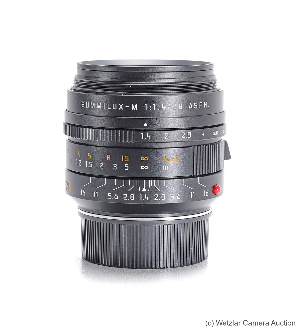 Leitz: 28mm (2.8cm) f1.4 Summilux-M (BM, black, asph) camera
