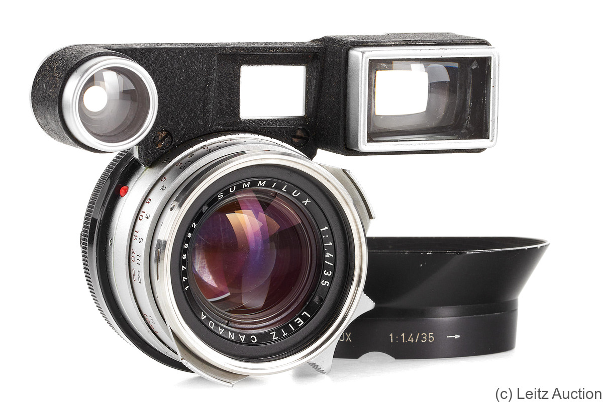 Leitz: 35mm (3.5cm) f1.4 Summilux (BM, chrome, M3 eyes, Steel Rim) camera