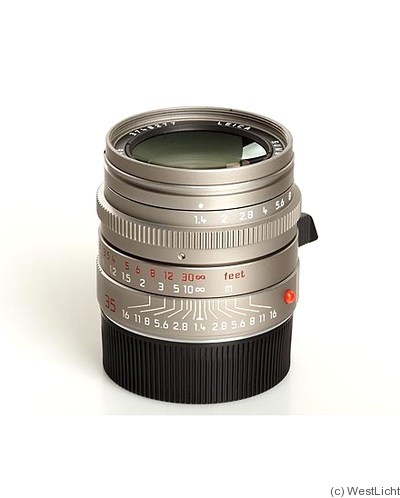 Leitz: 35mm (3.5cm) f1.4 Summilux-M (BM, titan, aspherical) camera