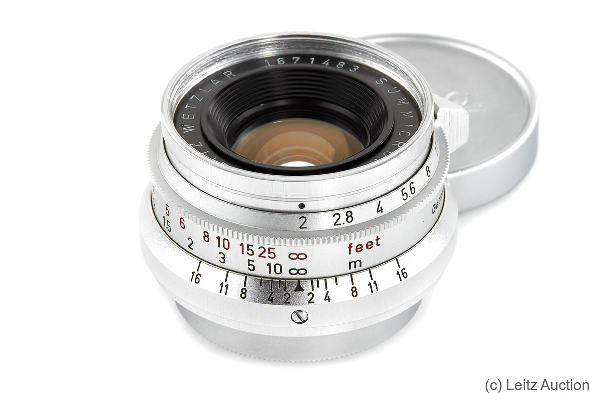 Leitz: 35mm (3.5cm) f2 Summicron (SM, chrome) camera
