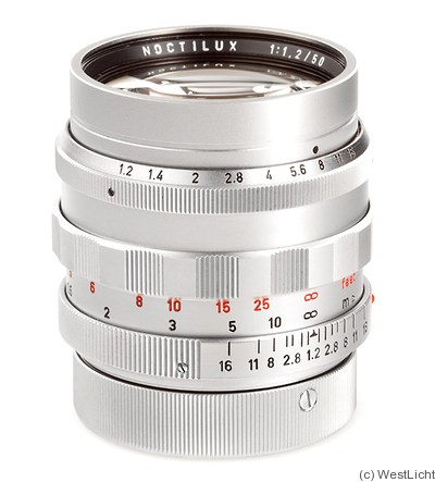 Leitz: 50mm (5cm) f1.2 Noctilux (BM, chrome, prototype) camera