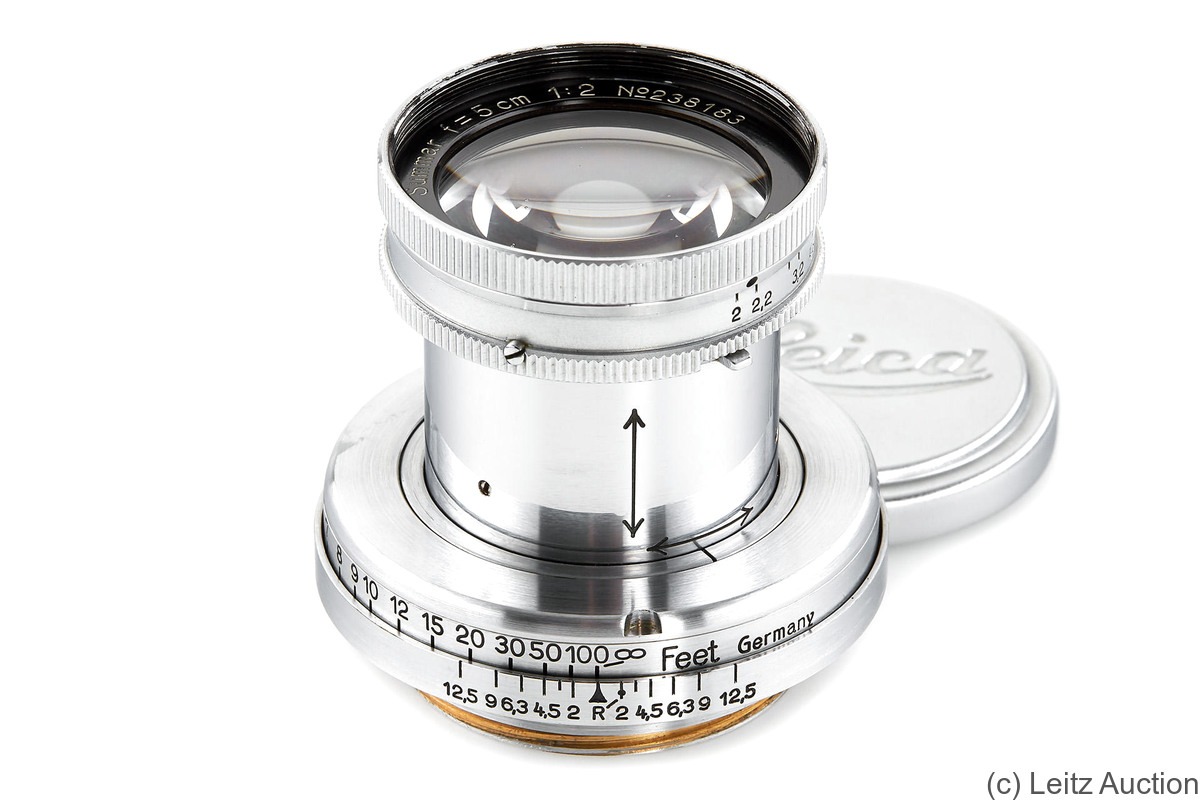 Leitz: 50mm (5cm) f2 Summar (SM, collapsible, chrome) camera