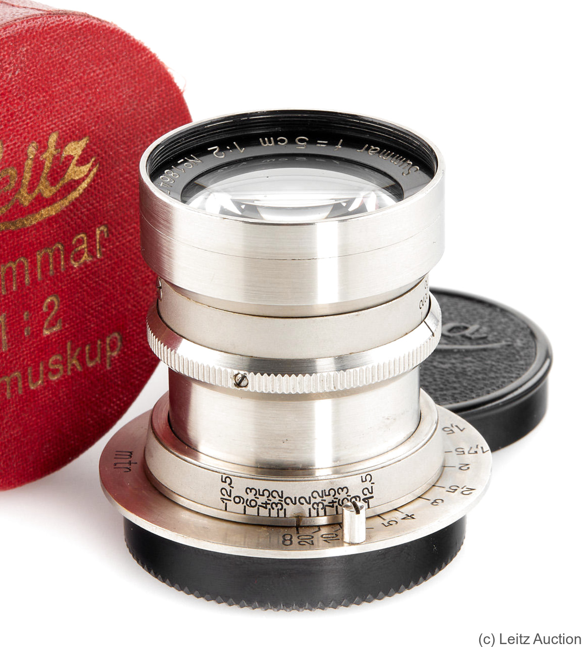 Leitz: 50mm (5cm) f2 Summar (SM, rigid, nickel) Lens Price Guide 
