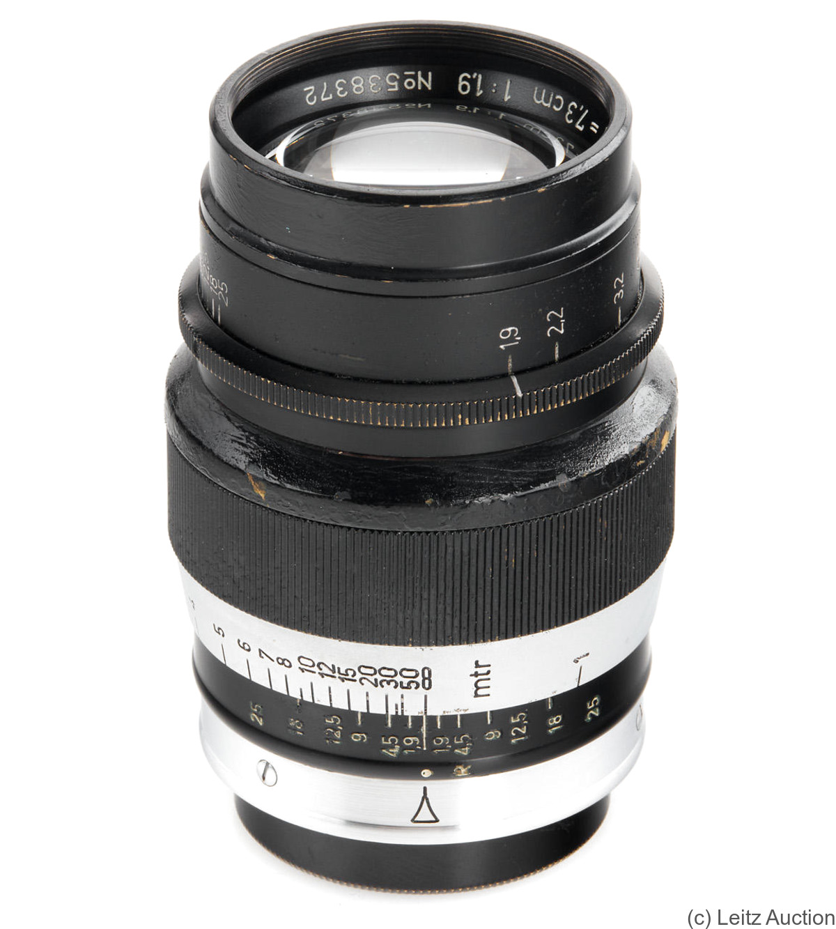 Leitz: 73mm (7.3cm) f1.9 Hektor (SM, black/chrome) camera