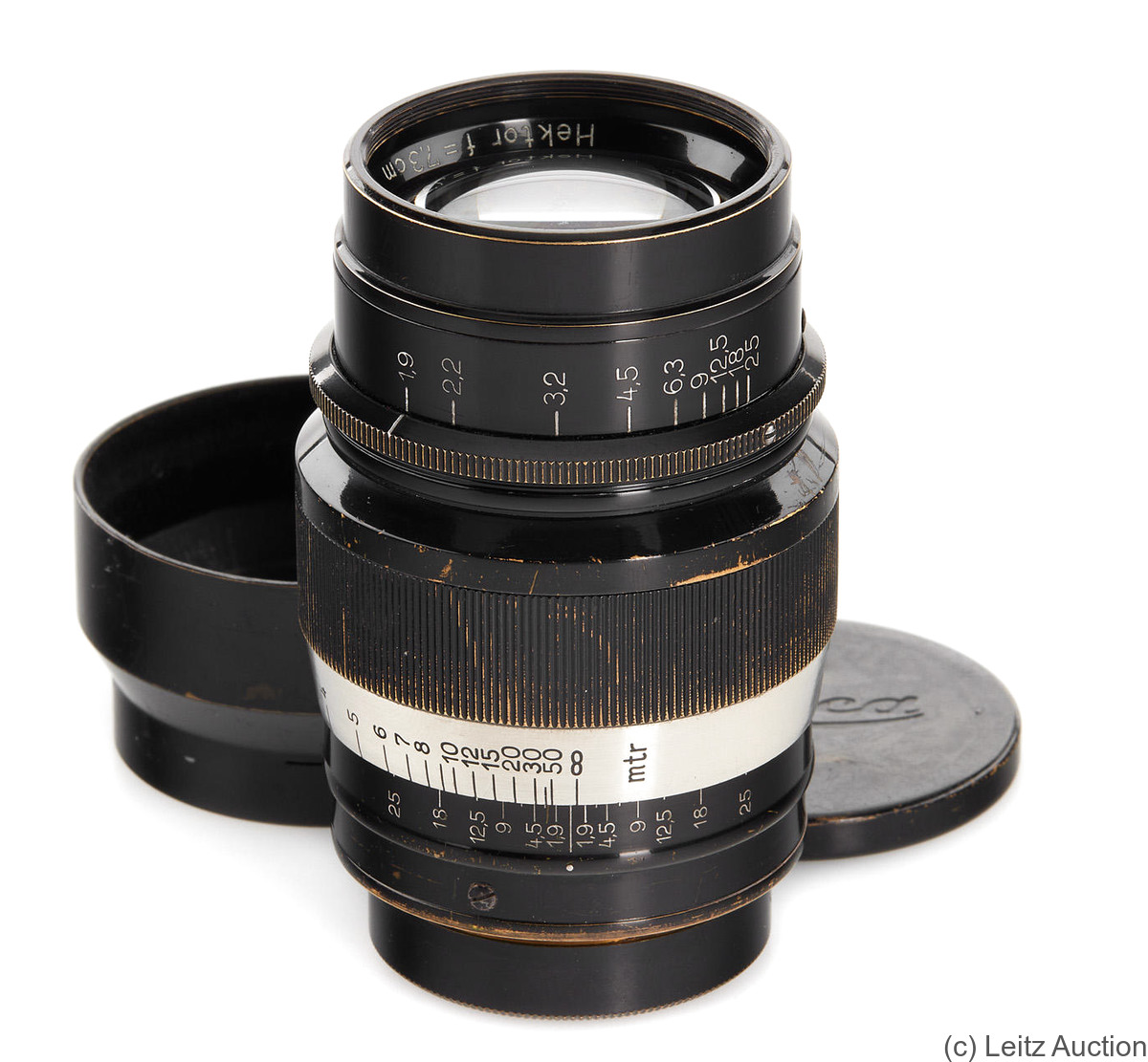 Leitz: 73mm (7.3cm) f1.9 Hektor (SM, black/nickel) camera