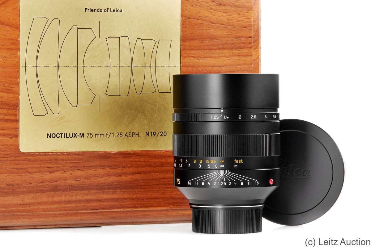 Leitz: 75mm (7.5cm) f1.25 Noctilux-M ASPH 'Friends of Leica' camera
