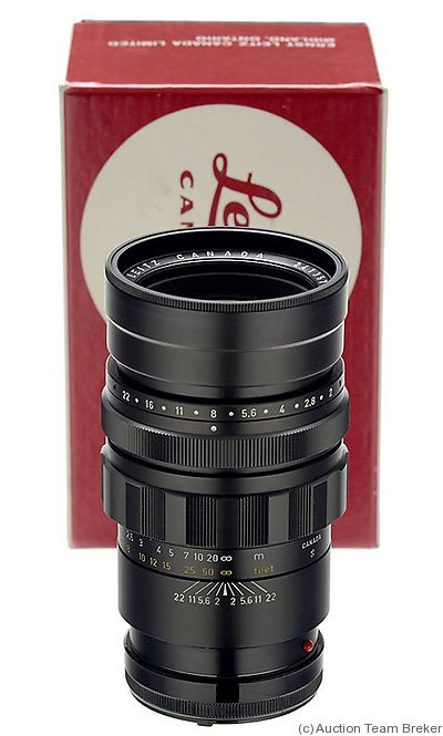 Leitz: 90mm (9cm) f2 Summicron (BM, black, 1973, earlier focus ring) camera