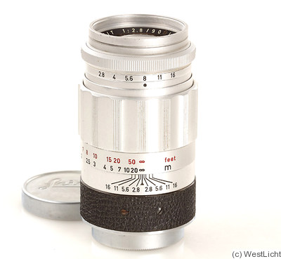 Leitz: 90mm (9cm) f2.8 Elmarit (SM, chrome, prototype) camera