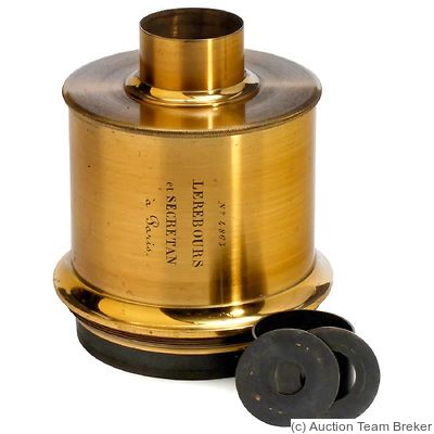 Lerebours et Secretan: Brass Lens (12cm len, 9cm dia, 350mm focal) camera