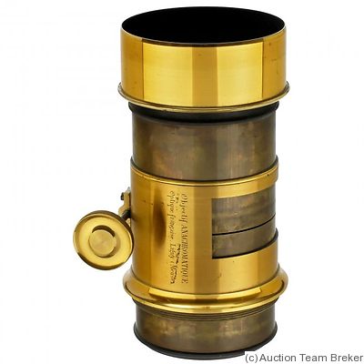 Ligny: Objectif Anachromatique (brass, 21.5cm len, 8cm dia, 365mm focal) camera