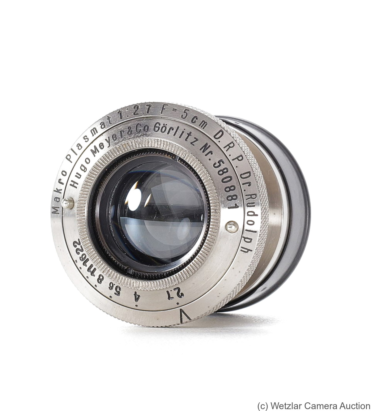 Meyer, Hugo: 50mm (5cm) f2.7 Makro Plasmat (Contax, nickel) camera