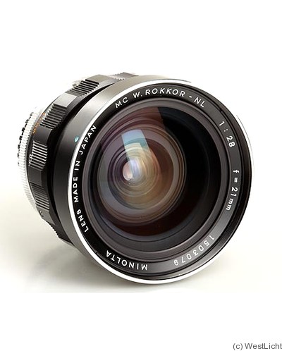 Minolta: 21mm (2.1cm) f2.8 W.Rokkor-NL MC camera