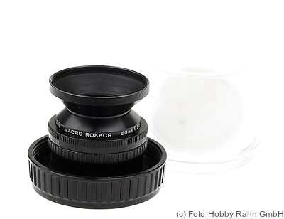 Minolta: 50mm (5cm) f3.5 Macro Rokkor (Auto Bellows) camera