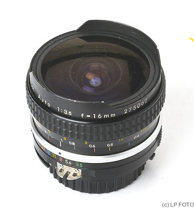 Nikon: 16mm (1.6cm) f3.5 Fisheye-Nikkor Auto (AI) camera