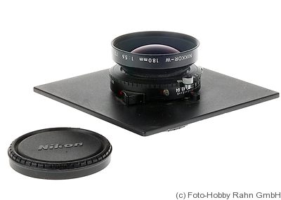 Nikon: 180mm (18cm) f5.6 Nikkor-W (Sinar) camera