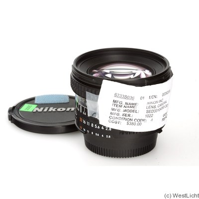 Nikon: 20mm (2cm) f2.8 Nikkor AF 'NASA' camera