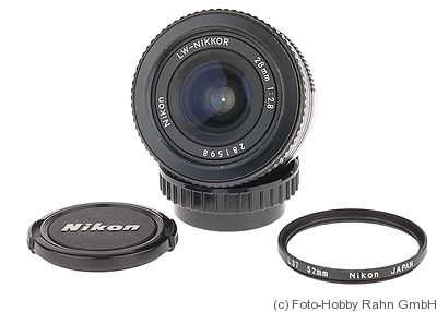 Nikon: 28mm (2.8cm) f2.8 LW-Nikkor (Nikonos) camera