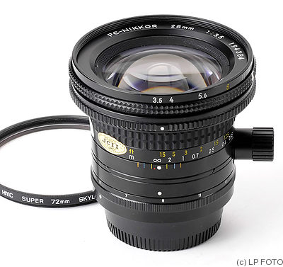 Nikon: 28mm (2.8cm) f3.5 PC-Nikkor camera