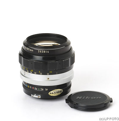 Nikon: 85mm (8.5cm) f1.8 Nikkor-H.C Auto camera