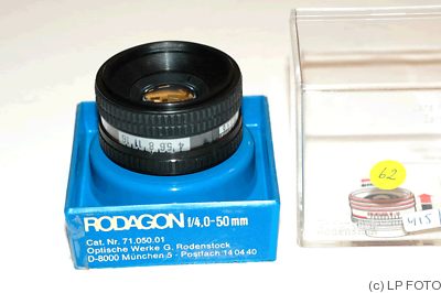 Rodenstock: 50mm (5cm) f4 Rodagon (M39) camera
