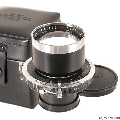 Schneider: 240mm (24cm) f5.5 Tele-Xenar (Synchro-Compur) camera