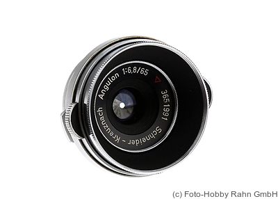 Schneider: 65mm (6.5cm) f6.8 Angulon (Bertram) camera