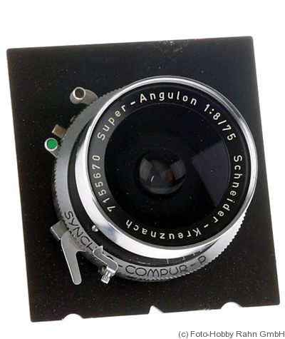 Schneider: 75mm (7.5cm) f8 Super-Angulon (Linhof) camera