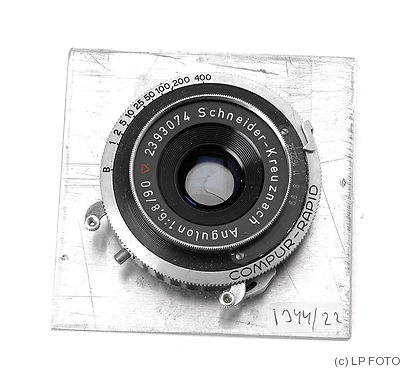 Schneider: 90mm (9cm) f6.8 Angulon camera