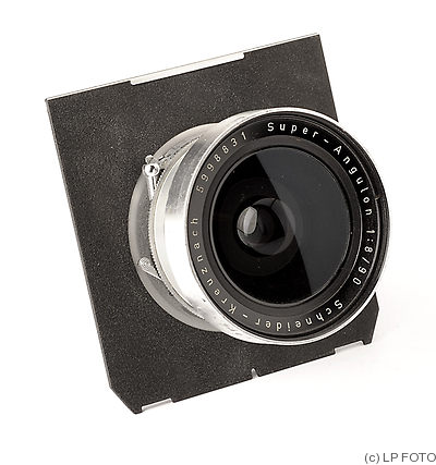 Schneider: 90mm (9cm) f8 Super-Angulon (Linhof, chrome) camera