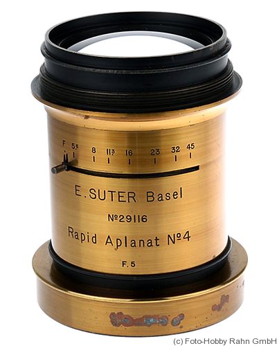 Suter: Rapid Aplanat (No. 4, brass, 14.3cm len, 11cm dia) camera