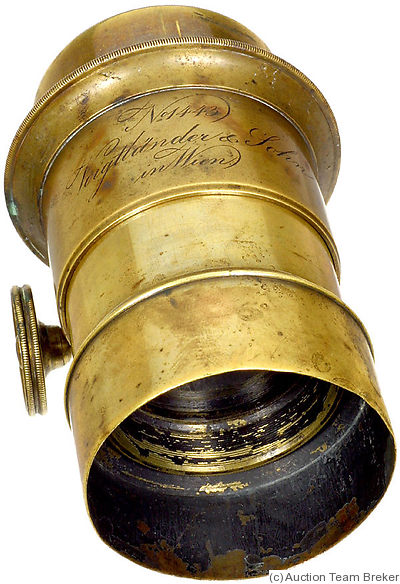 Voigtländer: Petzval (brass, 11cm len, 5.5cm dia) camera
