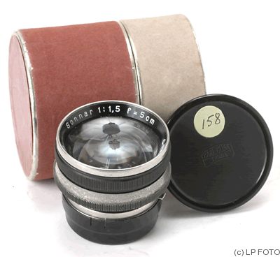 Zeiss, Carl Jena: 50mm (5cm) f1.5 Sonnar (Contax, black/nickel) camera