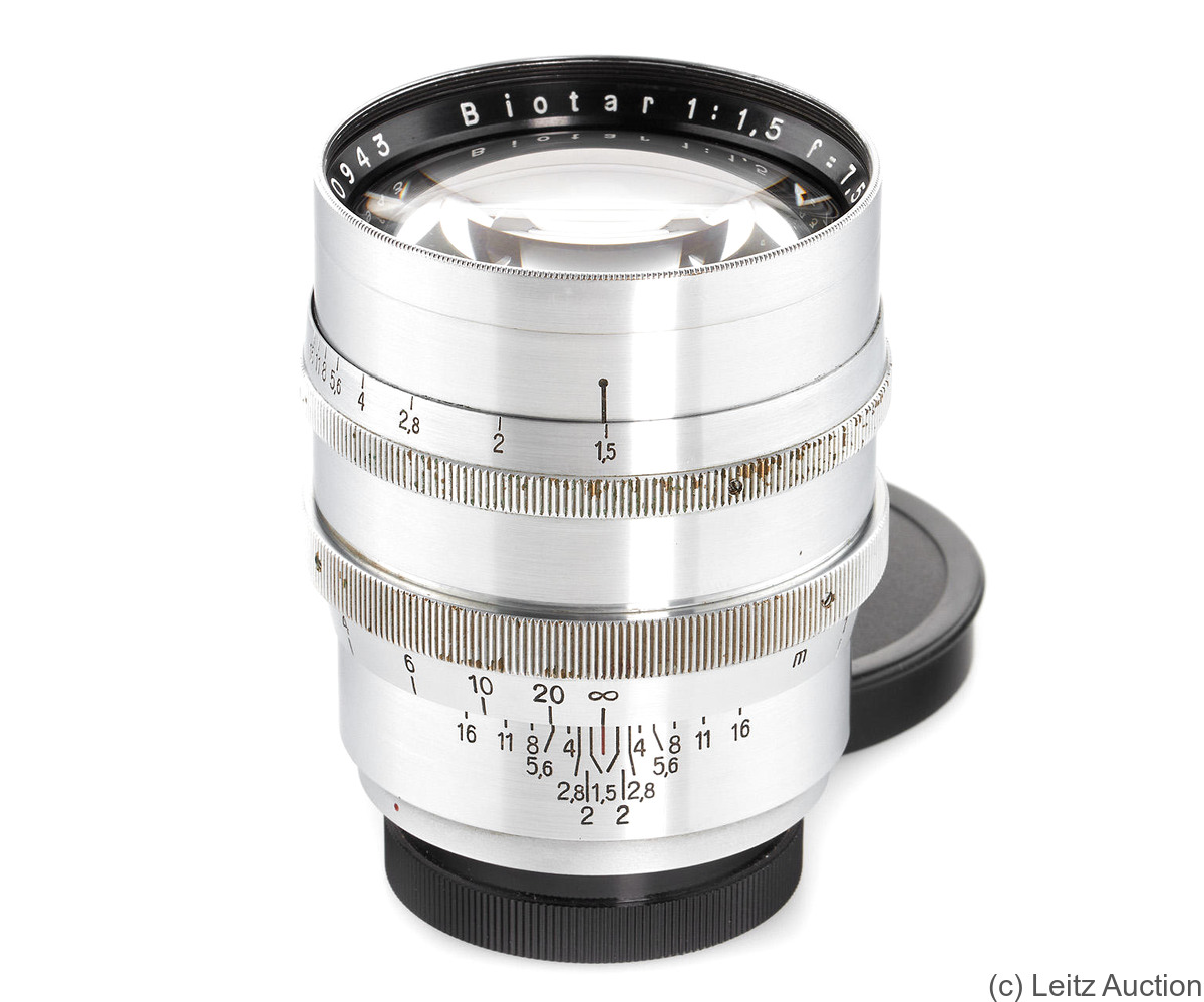 Zeiss, Carl Jena: 75mm (7.5cm) f1.5 Biotar (Exakta, chrome) camera