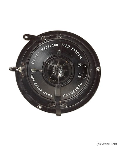 Zeiss, Carl Jena: 75mm (7.5cm) f22 Goerz-Hypergon camera