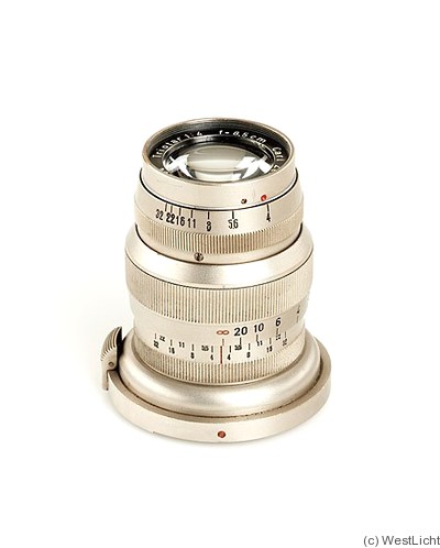 Zeiss, Carl Jena: 85mm (8.5cm) f4 Triotar (Contax II/III, nickel) camera